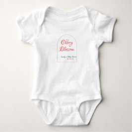 Arch shape cherry blossom red green baby shower na baby strampler