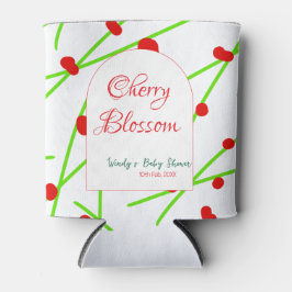 Arch shape cherry blossom red green baby shower na dosenkühler