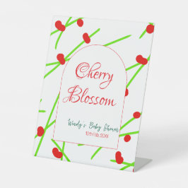 Arch shape cherry blossom red green baby shower na sockelschild