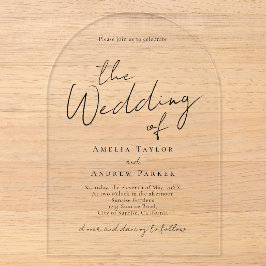 Arch Shaped Elegant Wedding Akryllische Einladung