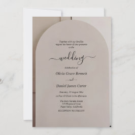 Arch Shaped Neutral Luxe Wedding Einladung