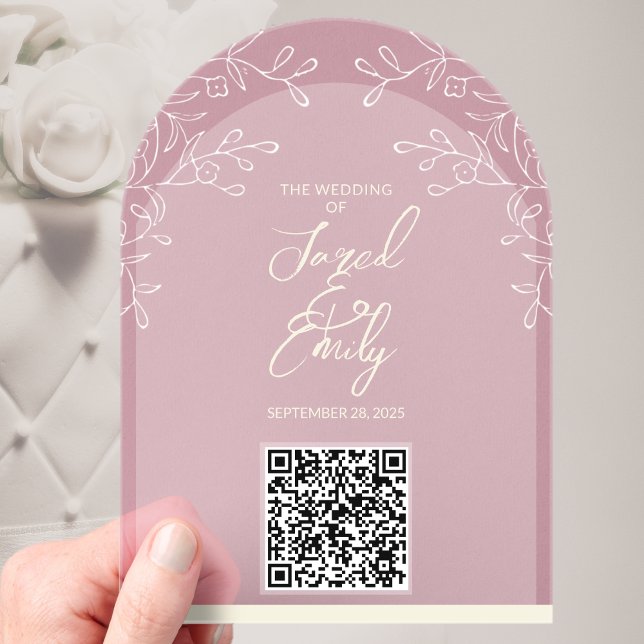Arch Style Akronylic Wedding QR Code Einladung (Von Creator hochgeladen)