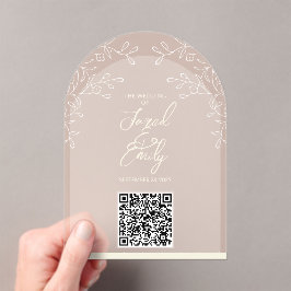 Arch Style Floral Wedding QR Code Einladung