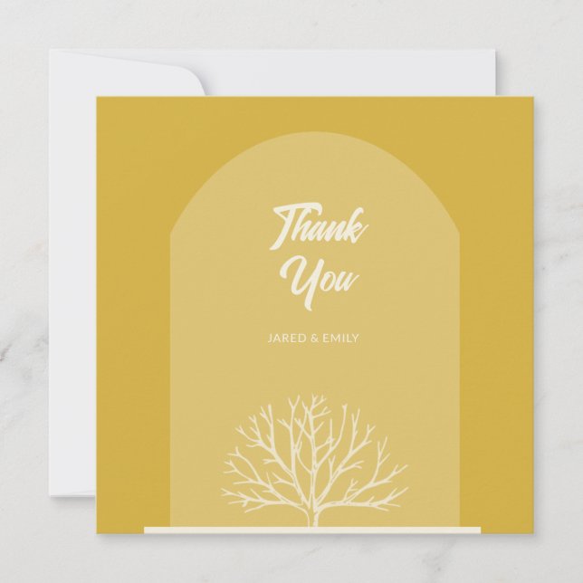 Arch Style Nature Mariage Carte de remerciements (Devant)