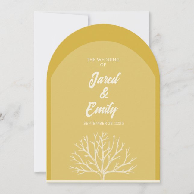 Arch Style Nature Wedding Invitation QR Code Einladung (Vorderseite)