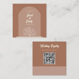 Arch Style Nature Wedding QR Code Enclosure Card Begleitkarte