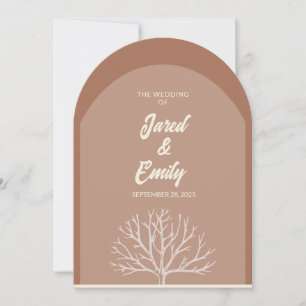 Arch Style Tree Wedding Invitation QR Code Einladung