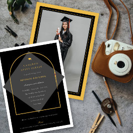 Arch Tassels Minimalistisch Frame Foto Graduate Pa Einladung