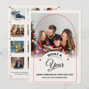 Arch was a Year in Review Multi Foto Weihnachten Karte