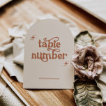 Arch Wedding-Tischnummern Einladung<br><div class="desc">Dies ist eine Retro-thematische Hochzeitskarte Tischnummer. Bearbeiten Sie die meisten* Formulierungen und Farben auf dieser Retro-Hochzeit laden Sie ein, es zu Ihrem Thema persönlicher Stil zu machen! (die Wörter "Tischnummer" sind nicht bearbeitbar, aber Sie können die Farben ändern!) // Für passende Designs, suchen Sie BIRDIE im Sincerely By Nicole Zazzle...</div>