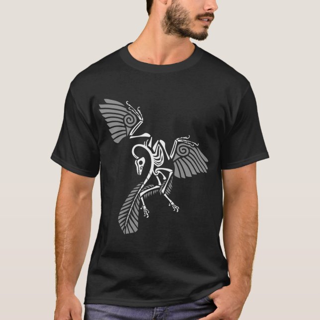 Archaeopteryx Skeleton Glyph - T-Shirt (Vorderseite)