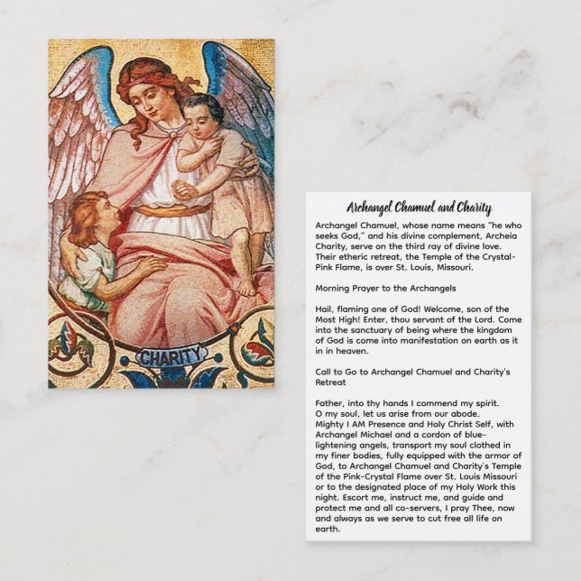 Archangel Chamuel und Wohltätigkeit Visitenkarte (Vorne/Hinten)