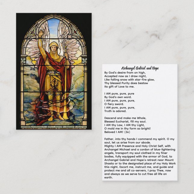 Archangel Gabriel und Hope Visitenkarte (Vorne/Hinten)