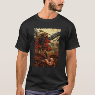 Archangel Michael besiegt Demon in Feuer T-Shirt