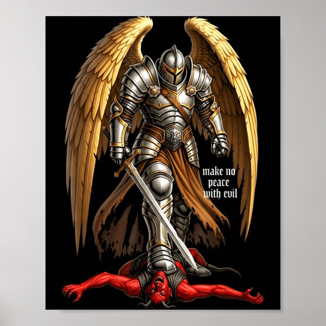 Archangel Michael Faith Design Make No Peace With  Poster (Vorne)