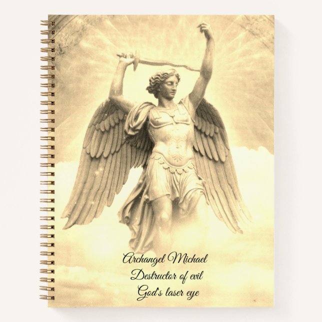 Archangel Michael gelbes Spiralheft Notizbuch (Vorderseite)