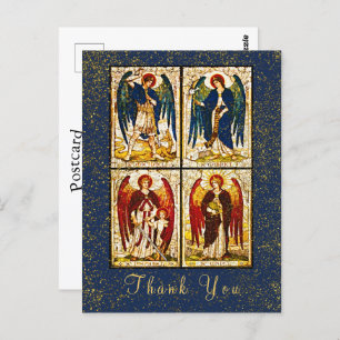 Archangel Michael Gold Glitzer Navy Blue Vielen Da Postkarte