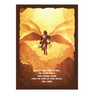 Archangel Michael mit sechs Flügeln Grunge Fotodruck