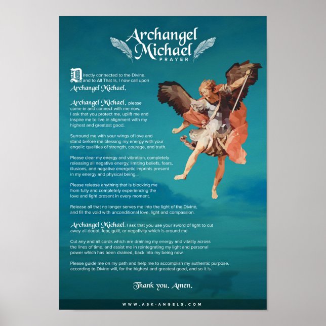 Archangel Michael Prayer Poster (Vorne)