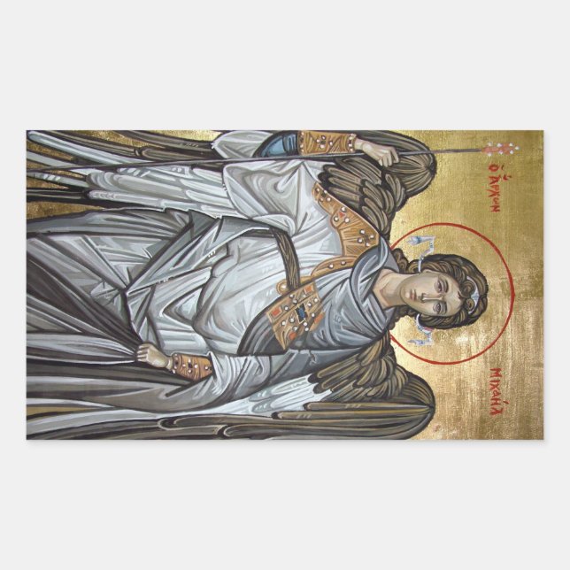Archangel Michael Rechteckiger Aufkleber (Vorderseite)