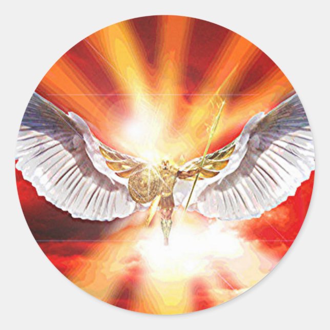 Archangel Michael Runder Aufkleber (Vorderseite)