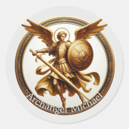 Archangel Michael Runder Aufkleber