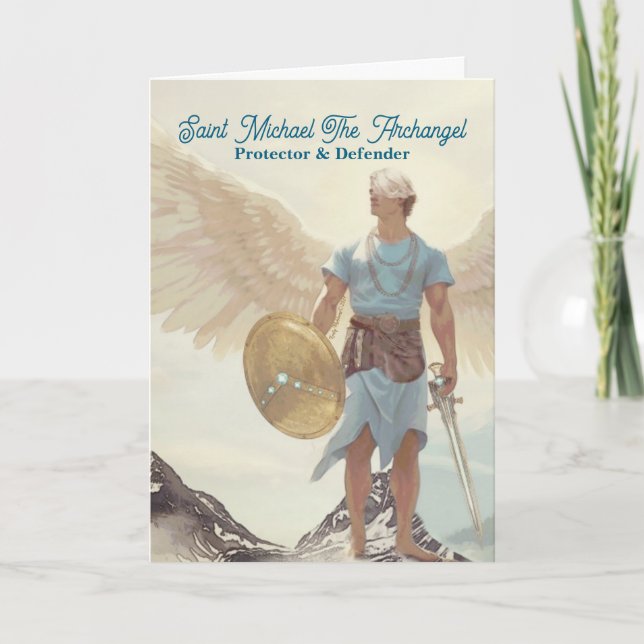 Archangel Michael - Serene Guardian Pastel Light Karte (Vorderseite)