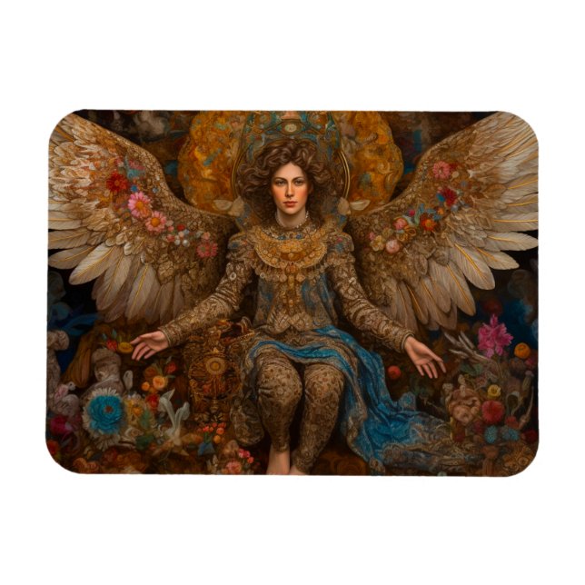 Archangel Michael sitzt auf dem Thron Magnet (Horizontal)
