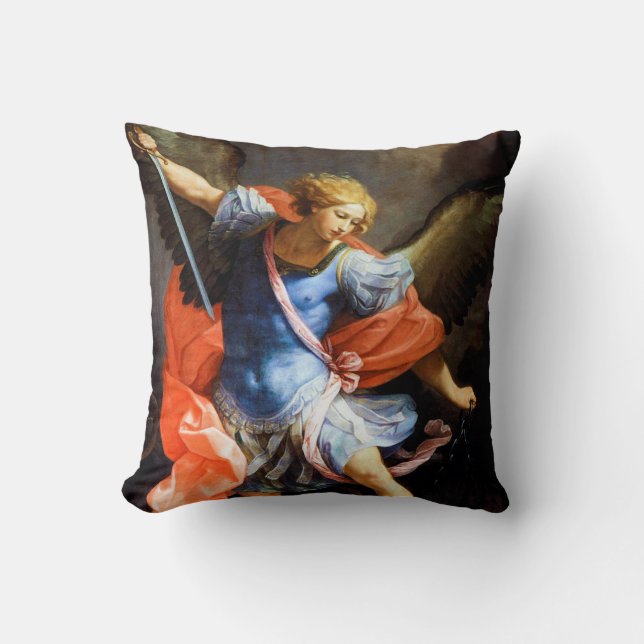 Archangel Michael tramples Satan, Guido Reni Kissen (Vorderseite)
