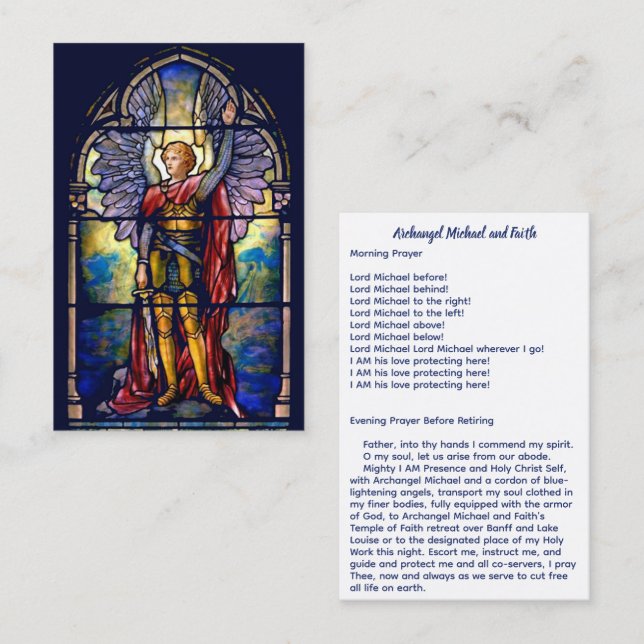 Archangel Michael und Faith Visitenkarte (Vorne/Hinten)