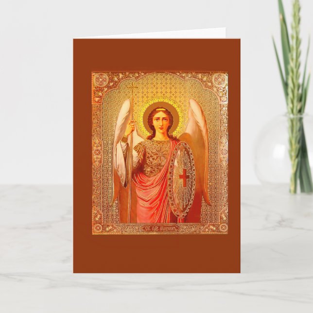 ARCHANGEL MICHAEL - VINTAGE CHRISTMAS CARD FEIERTAGSKARTE (Vorderseite)