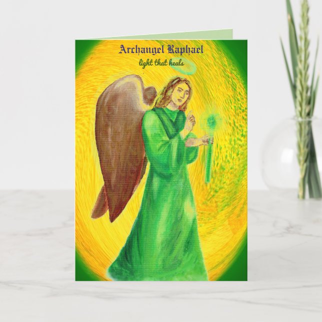Archangel Raphael Grußkarte Feiertagskarte (Vorderseite)