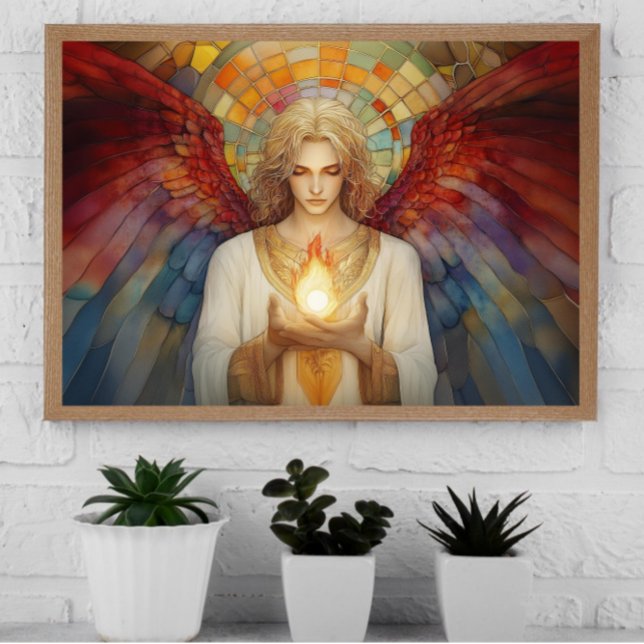 Archangel Uriel Die Flamme Gottes Rainbow Mosaik Poster (Von Creator hochgeladen)