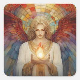 Archangel Uriel Die Flamme Gottes Rainbow Mosaik Quadratischer Aufkleber
