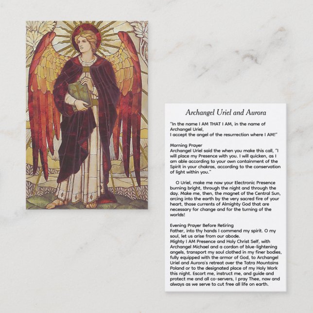 Archangel Uriel und Aurora Visitenkarte (Vorne/Hinten)