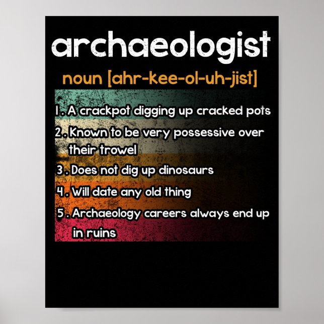 Archäologe Archäologie Definition Poster (Vorne)