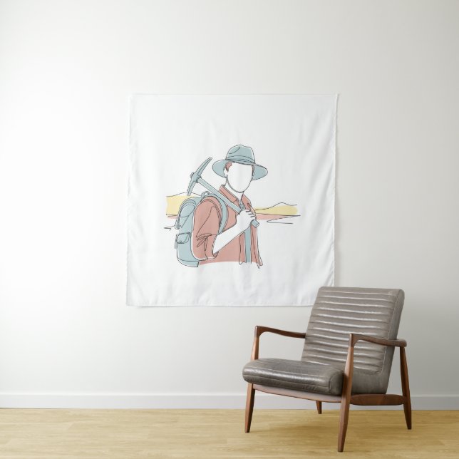 Archäologe, einfache Kunst aus einer Hand, kontinu Wandteppich (Beispiel)