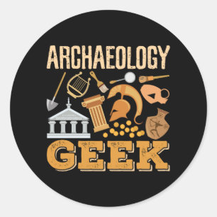Archäologie Geek Professor Archäologe Runder Aufkleber