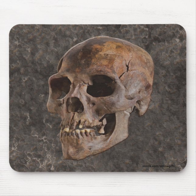 Archäologie II - Skull on Stone-Effekt Hintergrund Mousepad (Vorne)