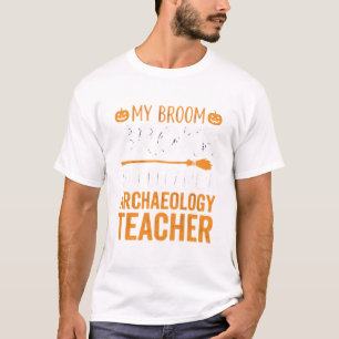 Archäologie-Lehrer Halloween Besen zerbrach T-Shirt