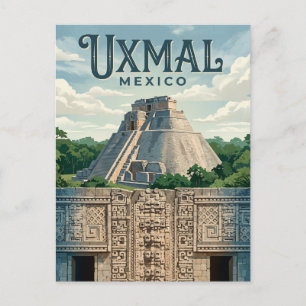 Archäologische Stätte Uxmal Mexiko Postkarte