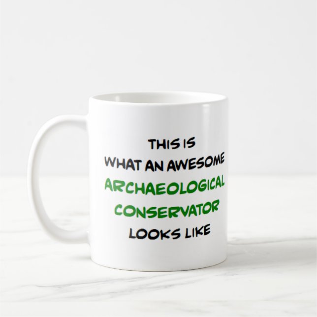 archäologischer Konservator, phantastisch Kaffeetasse (Links)
