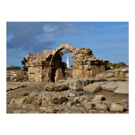 Archäologischer Park Paphos, Ruinen und Leuchtturm Poster