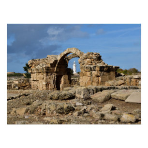 Archäologischer Park Paphos, Ruinen und Leuchtturm Poster