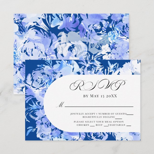 Arche à fleurs bleu aquarelle RSVP (Devant / Derrière)