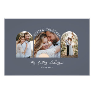 Arche bleu foncé multi photo mariage cadeau décora