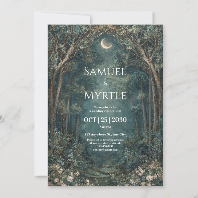 Arche de Faire-part de mariage de forêt enchantée (Devant)