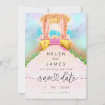 Arche florale aquarelle romantique Save the Date 