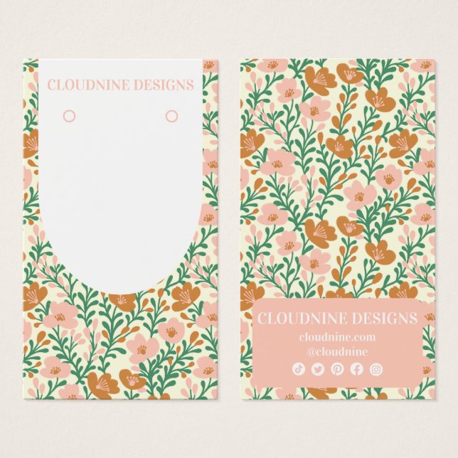 Arche florale rose vertÉcouter bijoux carte d'affi (Devant & derrière)