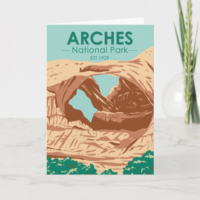 Arche Nationalpark DoppelArche Vintage Karte (Vorderseite)